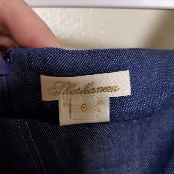 SHOSHANNA Stretch Denim Candelaria Cocktail Party Jean Midi Dress - Picture 6 of 11